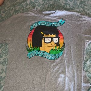 Bob’s Burgers Tina Belcher gray T shirt, Size XL, Ripple Junction, %90 cotton
